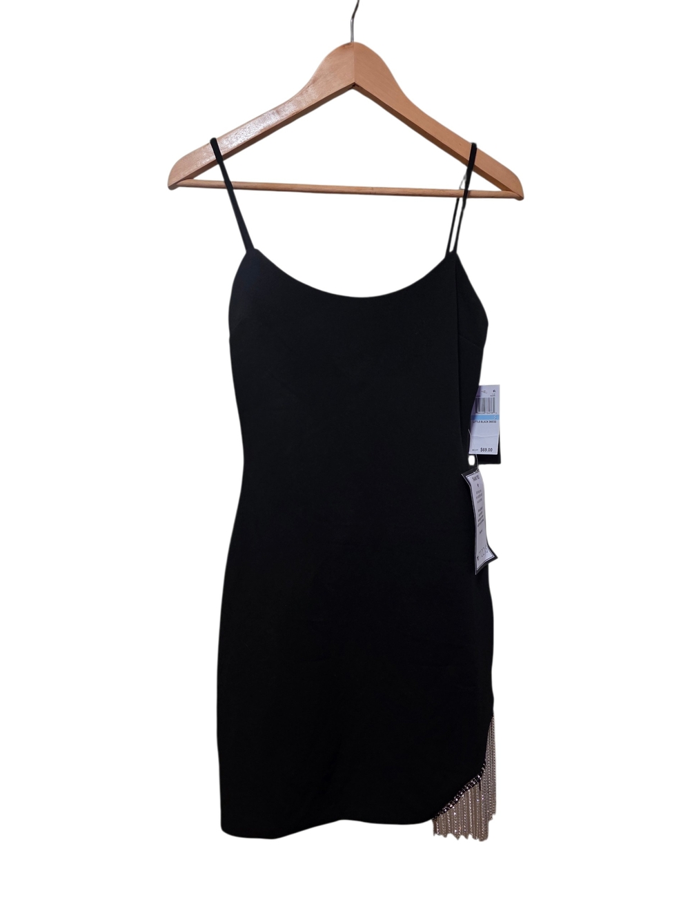 City Studio Black Spaghetti-Strap Mini Dress